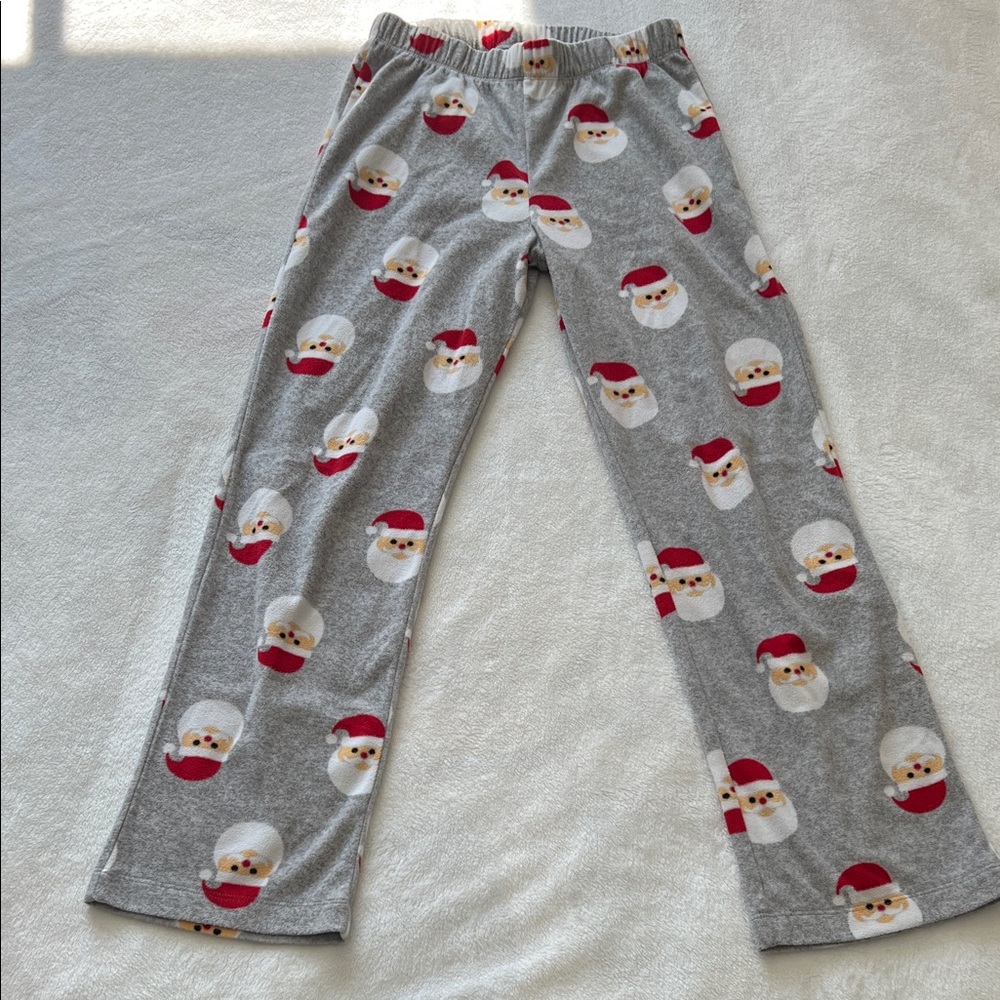 Old Navy Kids Pajama Bottoms - Gray with Santa Print